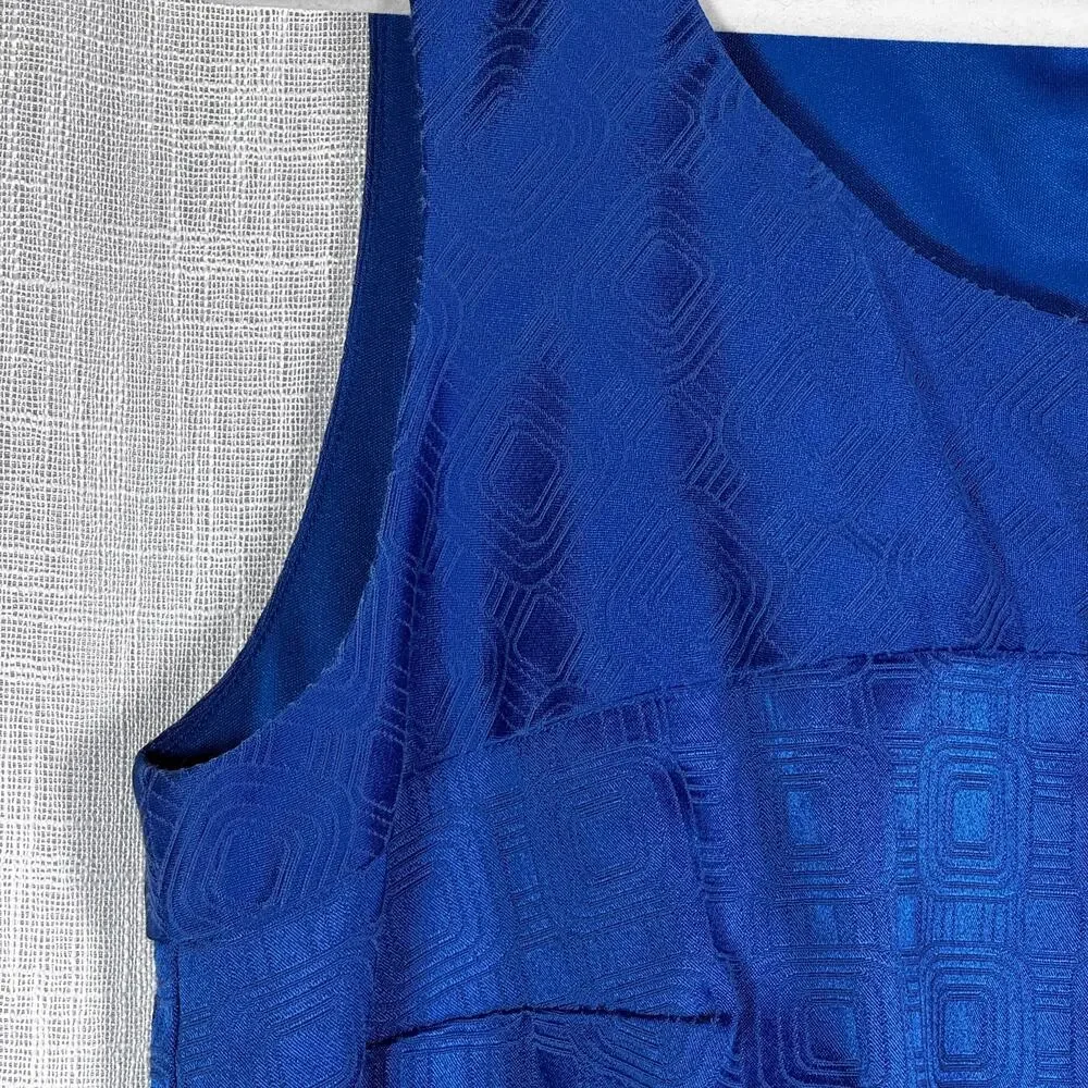 Retro Rabbit Rabbit Rabbit Dress Sz 14W Mod Geometeric Shift - Picture 3 of 8